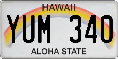 HI license plate YUM340