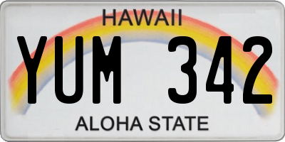 HI license plate YUM342