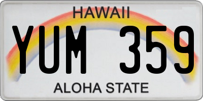 HI license plate YUM359