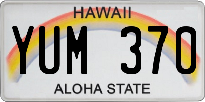 HI license plate YUM370