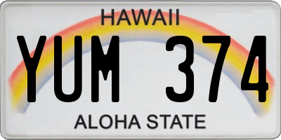 HI license plate YUM374