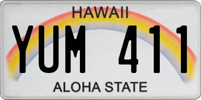 HI license plate YUM411