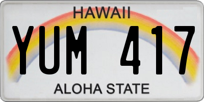 HI license plate YUM417