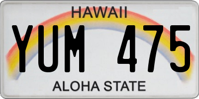 HI license plate YUM475