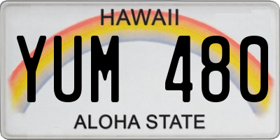 HI license plate YUM480
