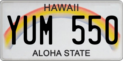 HI license plate YUM550