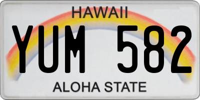 HI license plate YUM582