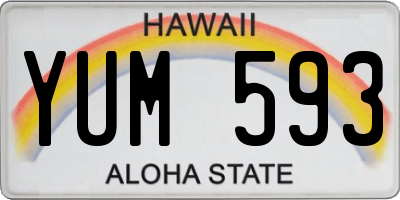 HI license plate YUM593