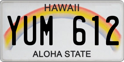 HI license plate YUM612