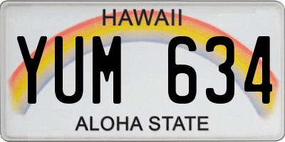 HI license plate YUM634