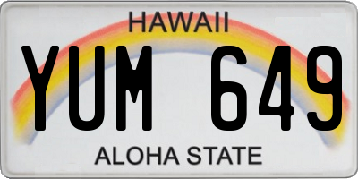 HI license plate YUM649