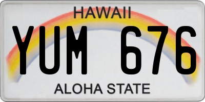 HI license plate YUM676