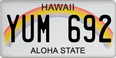 HI license plate YUM692