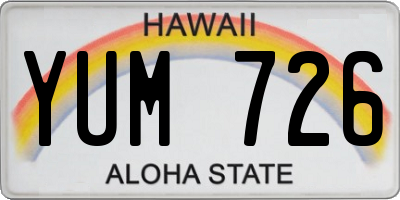 HI license plate YUM726
