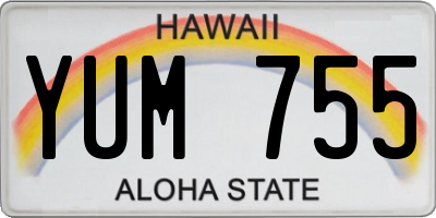 HI license plate YUM755