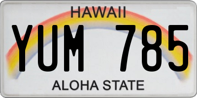 HI license plate YUM785