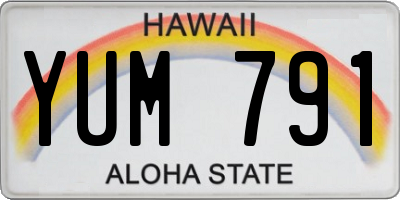 HI license plate YUM791