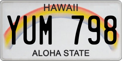 HI license plate YUM798