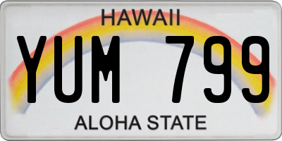 HI license plate YUM799