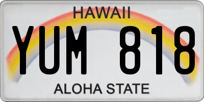 HI license plate YUM818