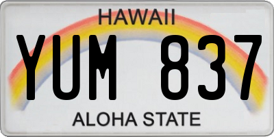 HI license plate YUM837