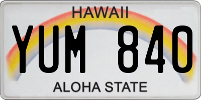 HI license plate YUM840
