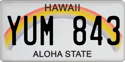HI license plate YUM843