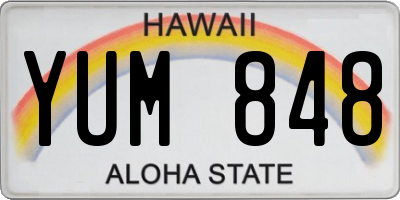 HI license plate YUM848