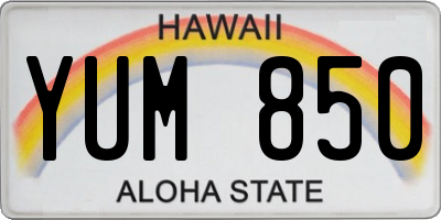 HI license plate YUM850