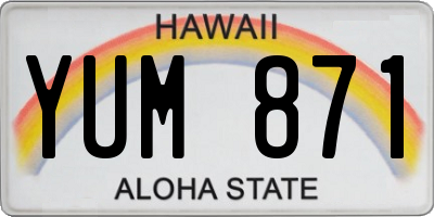 HI license plate YUM871