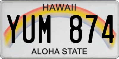 HI license plate YUM874