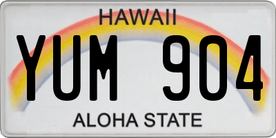 HI license plate YUM904