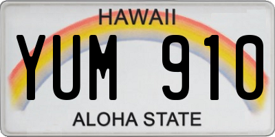 HI license plate YUM910