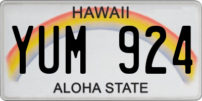 HI license plate YUM924