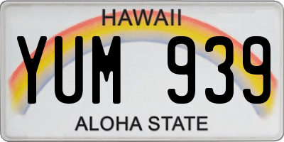HI license plate YUM939