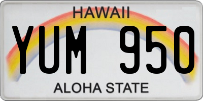 HI license plate YUM950