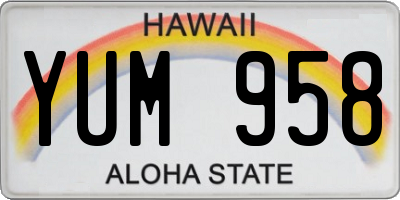 HI license plate YUM958