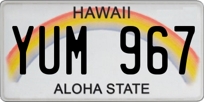 HI license plate YUM967