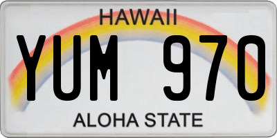 HI license plate YUM970