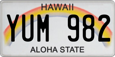 HI license plate YUM982