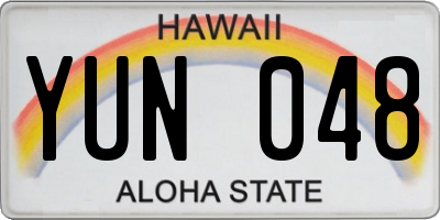 HI license plate YUN048