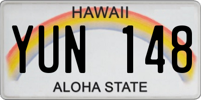 HI license plate YUN148