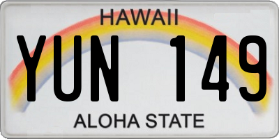HI license plate YUN149