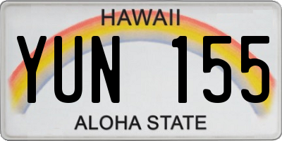 HI license plate YUN155