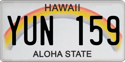 HI license plate YUN159