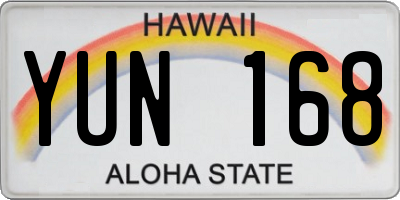 HI license plate YUN168