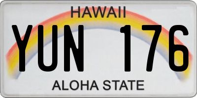 HI license plate YUN176