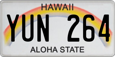 HI license plate YUN264