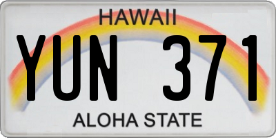 HI license plate YUN371