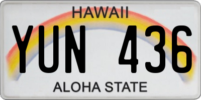 HI license plate YUN436